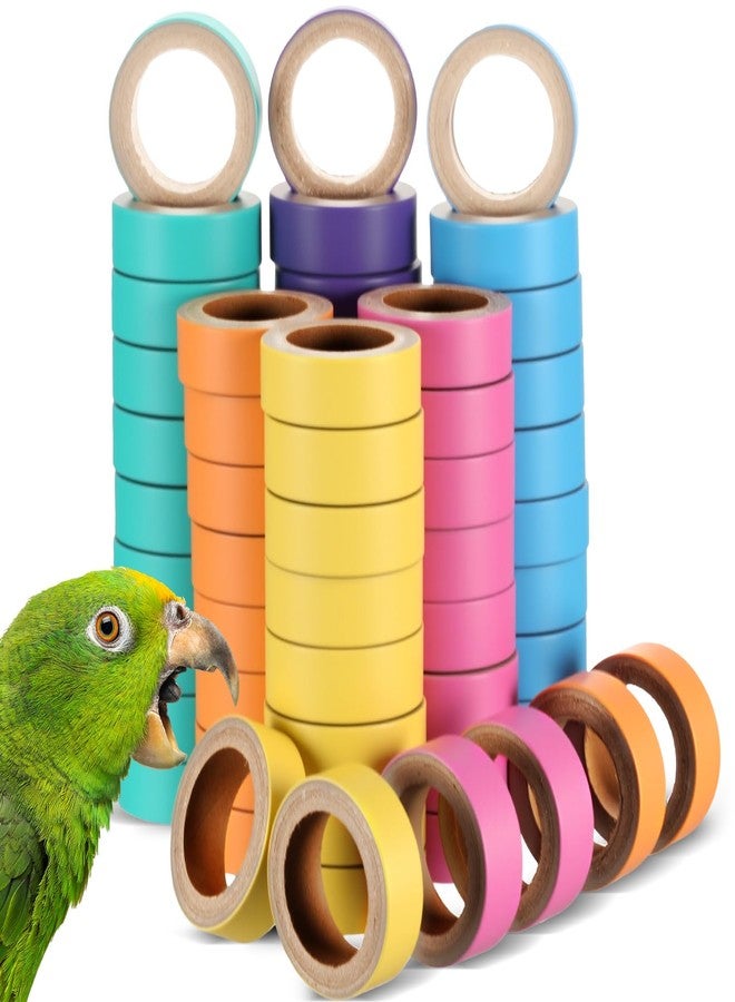 Skyygemm 60 Pcs Fatty Bagels Bird Toys Bulk for Parrots Durable Cardboard Chewing Shredding Foraging Foot for Medium & Large Parrot Mini Macaws African Greys Cockatoos Eclectus Senegal - Image 1